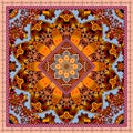 Abstract floral background with beautiful mandala and ornamental border.