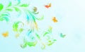 Abstract floral background with colorful flowers butterflies Royalty Free Stock Photo