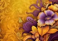 Abstract floral background with purple flowers background generative AI