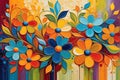 Abstract Floral Background - Swirls of Vibrant Colors Suggesting the Essence of Flowers with No Distinct Boundaries