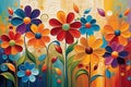 Abstract Floral Background - Swirls of Vibrant Colors Suggesting the Essence of Flowers with No Distinct Boundaries