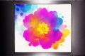 Abstract floral background with watercolor splashes. daisy flower on watercolor background. Generative AI