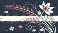 Abstract floral banner design, natural elements, decorative motif, vector design Generative AI Royalty Free Stock Photo