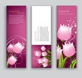 Abstract Floral Banners. Vector Eps10 Backgrounds. Royalty Free Stock Photo