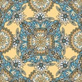 Abstract floral baroque geometric seamless pattern.