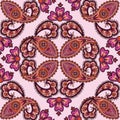 Abstract floral baroque geometric seamless pattern.