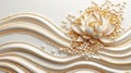 Elegant Lotus Flower with Pearls and Gold Ribbons - Luxurious Background Royalty Free Stock Photo