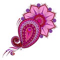 Abstract floral elements in indian mehendy style. Abstract henna Royalty Free Stock Photo