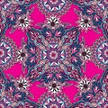 Abstract floral fractal geometric seamless pattern.