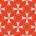 Abstract floral geometric ornament. Simple orange color vector seamless pattern Royalty Free Stock Photo