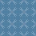 Abstract floral geometric ornament. Simple vector seamless pattern in blue tones Royalty Free Stock Photo