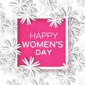 Abstract Floral Greeting card - International Happy Women's Day - 8 March holiday background Royalty Free Stock Photo