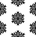 Abstract floral ornament in black on white