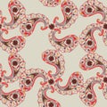 Abstract floral ornamnet. Flourish ornamental tiled pattern.