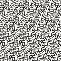 Abstract floral pattern. Seamless background. Black and white ornament. Graphic modern pattern. Royalty Free Stock Photo