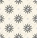 Abstract floral pattern. Seamless background. Black and white ornament. Graphic modern pattern. Royalty Free Stock Photo