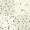 Abstract floral pattern set in modern Royalty Free Stock Photo