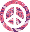 Abstract floral peace sign in vector Royalty Free Stock Photo