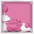 Abstract floral pink background with lotus flowers, oriental