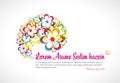 Abstract floral rainbow flyer template