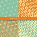 Abstract Floral Retro Patterns Set.Vintage Style Color.Can Be Used For Card Design, Wallpaper, Pattern Fills, Surface Textures.