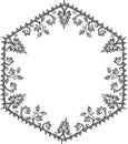 Abstract floral round frame on white background Royalty Free Stock Photo