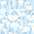 Abstract floral seamless blue pattern