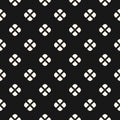 Abstract floral seamless pattern. Black and white minimalist geometric texture Royalty Free Stock Photo