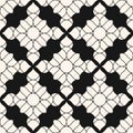 Abstract floral seamless pattern. Elegant geometric black and white texture Royalty Free Stock Photo