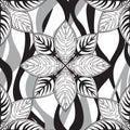 Abstract floral seamless pattern. Tiled geometric background