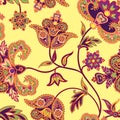 Abstract floral seamless vintage oriental background.