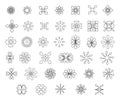 Abstract Floral Shapes Outline Icons Royalty Free Stock Photo