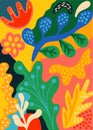 Abstract floral shapes vector. Bauhaus Memphis design element perfect for banner, print, stickers, decor.