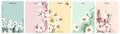 Abstract floral spring backgrounds vector art set. Royalty Free Stock Photo