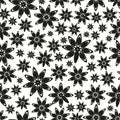 Abstract floral star anise spice theme seamless black pattern eps10