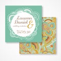 Abstract floral summer theme pattern on wedding invitation