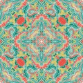 Abstract floral  symmetric ornament,vector seamless pattern Royalty Free Stock Photo