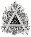 Abstract Floral triangle Authentic graphic