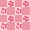 Abstract floral tropical hawaiin checkerboard seamless pattern background. AAPi background, modern creative print