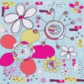 Abstract floral vector pattern . Seamless ornamen