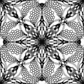 Abstract floral vector seamless pattern. Black and white creative modern background. Repeat monochrome geometric Royalty Free Stock Photo