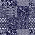 Traditional Japanese fabrics patchwork wallpaper