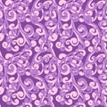 Abstract flourish seamless background. Gorgeous violet repeating pattern. Vector