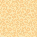 Abstract flourish seamless pattern. Gorgeous pale orange repeating background. Vector