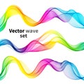 Abstract flow of colored waves .Vector background wave color spectrum Set Royalty Free Stock Photo