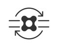 Abstract flow diagram icon, process, iteration, data exchange, cycle, or change concept. Clean vector design. Great for Royalty Free Stock Photo