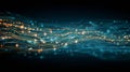 Abstract Flow of Digital Particles and Light in a Futuristic Technology Background with Glowing Connections Royalty Free Stock Photo
