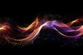 abstract flow of light in yellow, orange, purple, pink and blue waves Royalty Free Stock Photo