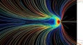Abstract Flow Lines Visualization Dynamic Energy Trails, Data Streams, Plasma Physics Royalty Free Stock Photo