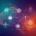Abstract flowchart depicting a data processing and machine learning pipeline. Royalty Free Stock Photo